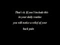 Back pain relief rutine