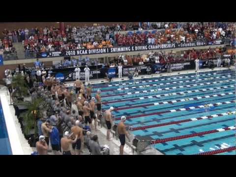 Guy Barnea anchors the relay to give the Bears first place - NCAA 2010