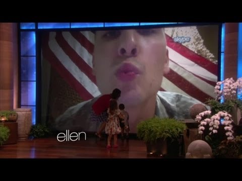 military - After their Skype with their father on the air, this little boy couldn't resist running up to the screen to touch his daddy. It was a very touching moment.