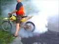 DRZ burnout pop the tire