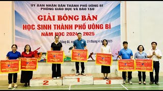 Giải Bóng bàn học sinh thành phố Uông Bí năm học 2024 – 2025