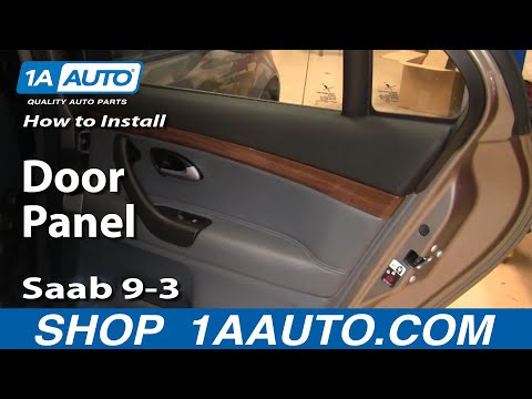 How to Install Replace Remove Rear Door Panel Saab 9-3 03-11 1AAuto.com
