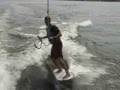 Beginner WakeSurfer on Sebago Lake