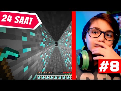 #24saat HİÇ DURMADAN KAZMAK- MINECRAFT SURVİVAL - S3 BÖLÜM 8