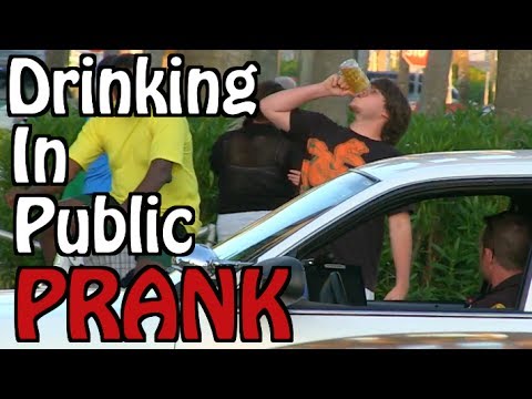 PRANK ON COPS!!! Drinking Beer In Public Prank 2014