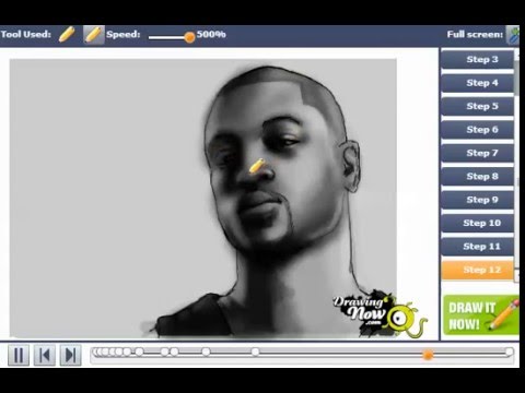 how to draw dwayne wade step by step