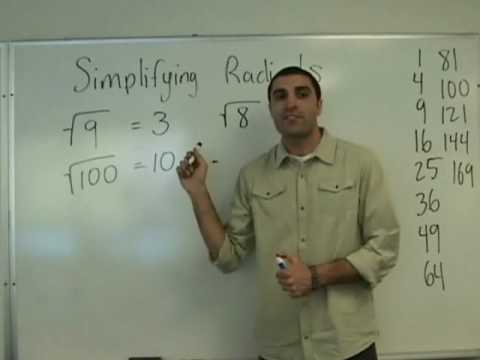 Algebra - Simplifying Radicals