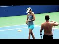 in the build up to the western & southern financial group women's open, cincinnati, maria sharapova warms up before spending some time on the practice court. www.wtatour.com http www.twitter.com