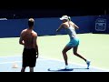 in the build up to the western & southern financial group women's open, cincinnati, maria sharapova warms up before spending some time on the practice court. www.wtatour.com http www.twitter.com