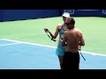 in the build up to the western & southern financial group women's open, cincinnati, maria sharapova warms up before spending some time on the practice court. www.wtatour.com http www.twitter.com