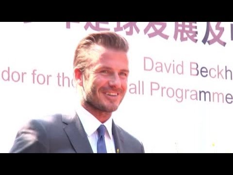 david beckham - David Beckham attends a presentation in Soong Ching Ling in China and reveals what he is trying to achieve in his ambassadorial role. Splash is the leading i...