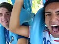 Two kids at dueling dragons in universal orlando