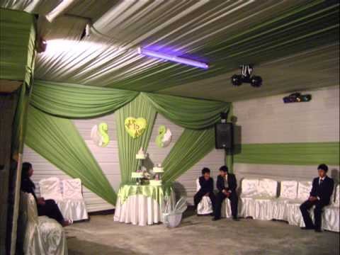 decoraciones - este video contiene imagenes de toldos hechos con tela ademas salones decorados a base de telas tenemos variedad en colores y diseños.