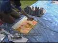 Live spray art performance In San Diego