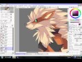 Cel-shading Arcanine in PaintTool SAI