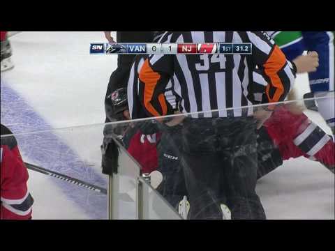 Video: Zajac slow to get up after crashing into boards