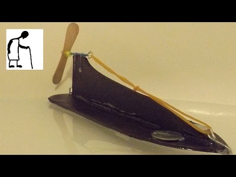 How To Make A Rubber Band Powered Cardboard Boat | Motorcycle Review 