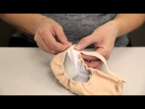 how to fasten elastic on ballet shoes