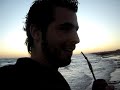 Desde Costa Bonita-Argentina. El sol se pone en el mar. Con Foji y Susi04/01/2008