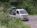 homebuild tank in japan 自作戦車、軽トラックで運ぶ