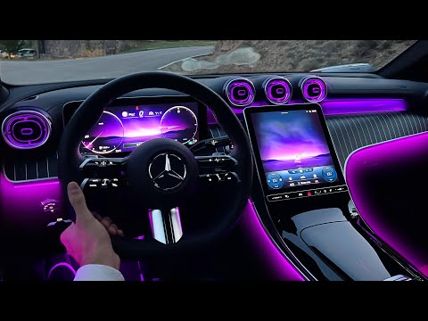2023 NEW Mercedes-Benz GLC NIGHT Drive POV Review Interior Ambient Lighting GLC200d