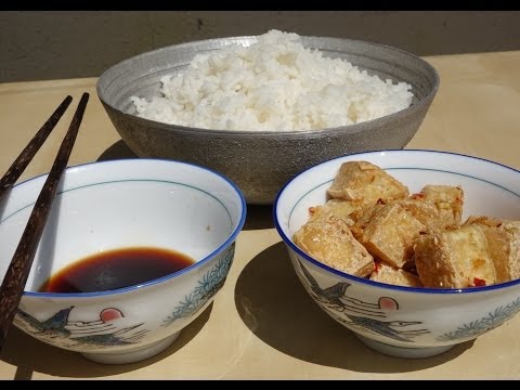 Fried tofu with red chilies and lemon grass