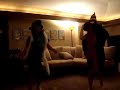 2 friends dancing to a hannah motanna song