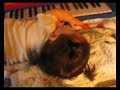 Mel playing on the keyboard