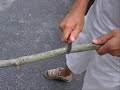 Step by step instruction on how to make a home-made bow in about an hour or less.