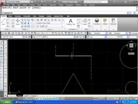 how to snap to midpoint autocad