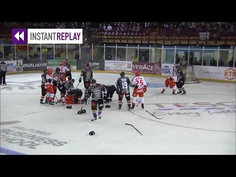 Ciaran Long vs Colton Fretter EIHL fight 9-9-17