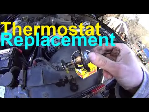 GM Chevy Tahoe Escalade 350 thermostat location and replacement