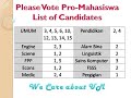 UM Election- The Numbers of Pro-Mahasiswa Candidates UM Election- The Numbers of Pro-Mahasiswa Candidates