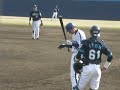 ９回の裏、1-1で迎えた最後の攻撃です。森岡が出塁し、小田がバントを決め、代打上田です。更に、森岡に代えて、代走谷。とにかく、このチャンスで決めたい采配です。ただ、森岡と谷の交代については、走らせて見たいって所でしょうか？