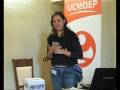 Elisa Bacciotti (responsabile delle Attivit&agrave; di Popmob dell'Ufficio Campagne Oxfam International e Ucodep) presenta la campagna "Per tutti" al "II Incontro Nazionale dei Volontaru di Ucodep".