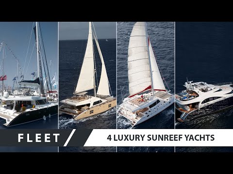 Four Luxury Sunreef Yachts cruising together