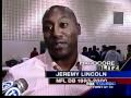 Jeremy Lincoln hands out turkeys