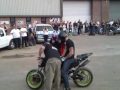 Josh Brookes on stunt bike at Thunder Road Newport