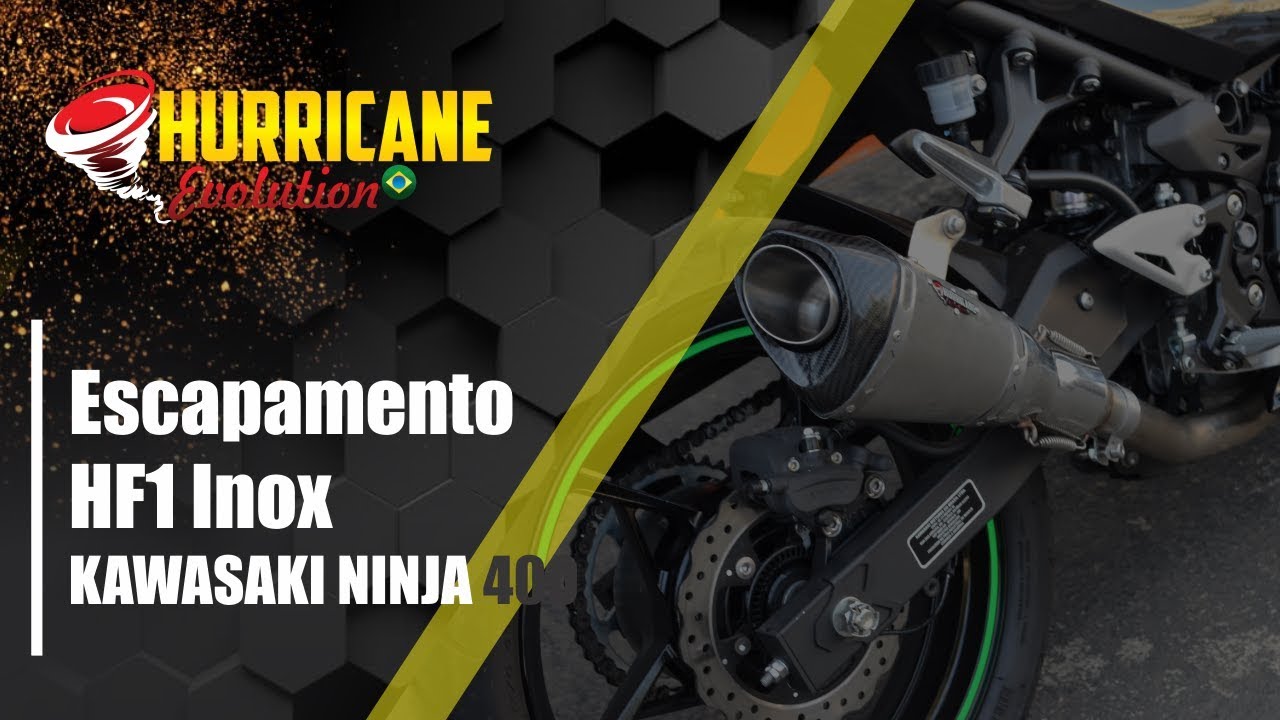 Capa do vídeo  Escapamento HF1 Inox Kawasaki Ninja 400 2018 a 2022
