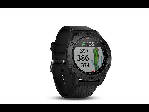 Garmin Approach S60 GPS golf watch with black silicone band
