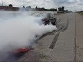 Ford Mustang burnout and tire blowout!