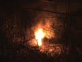 LUCKY TO BE ALIVE, CAR ROLLS OVER AN EMBANKMENT AND BURSTS INTO FLAMES