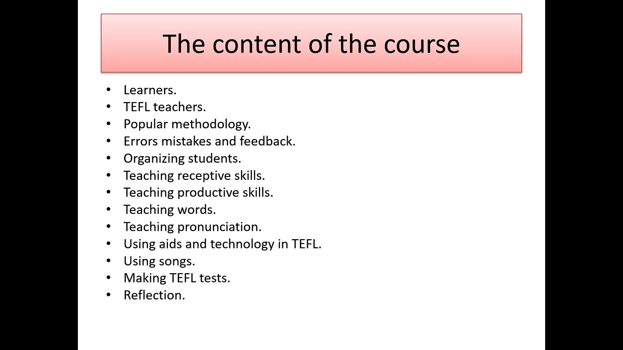 1Introduction to TEFL Course