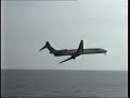ATI MD82, in hybrid Alitalia livery, performs some low passes during Ostia Air Show (31-May-92).