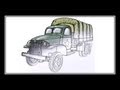 How to draw a military truck. (American CCKW)