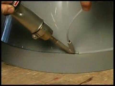 פי.וי.סי - www.plasticweldingequipment.co.uk Demonstration of Hot Air Welding of:-PVC Ventilation Pipe & Fittings.