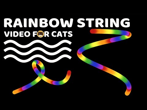 CAT GAMES - Rainbow String. Videos for Cats to Watch.
