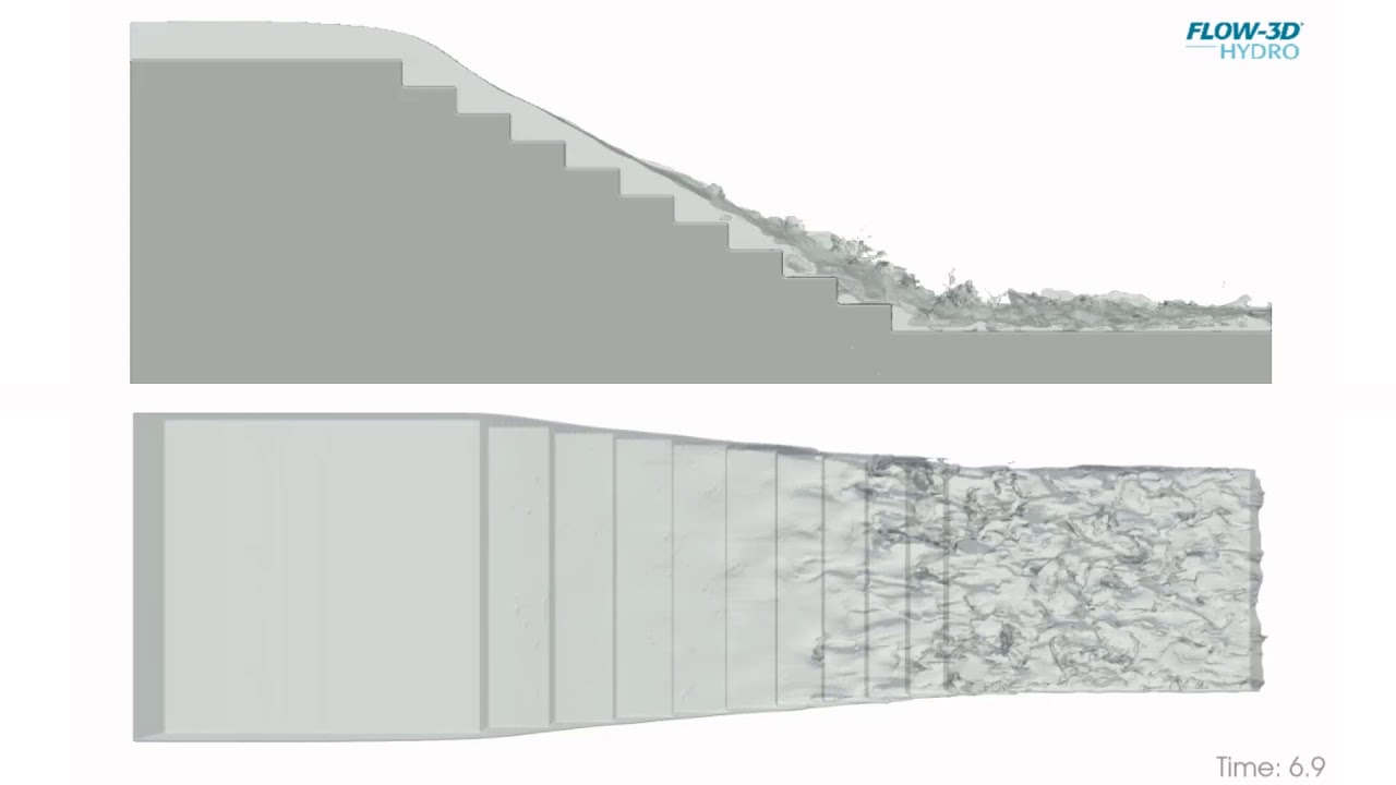 Onset of Aeration on a Stepped Chute Spillway | FLOW-3D HYDRO