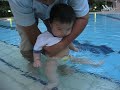 Baby Matt plays in the pool