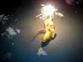 Burning a banana with a flamethrower